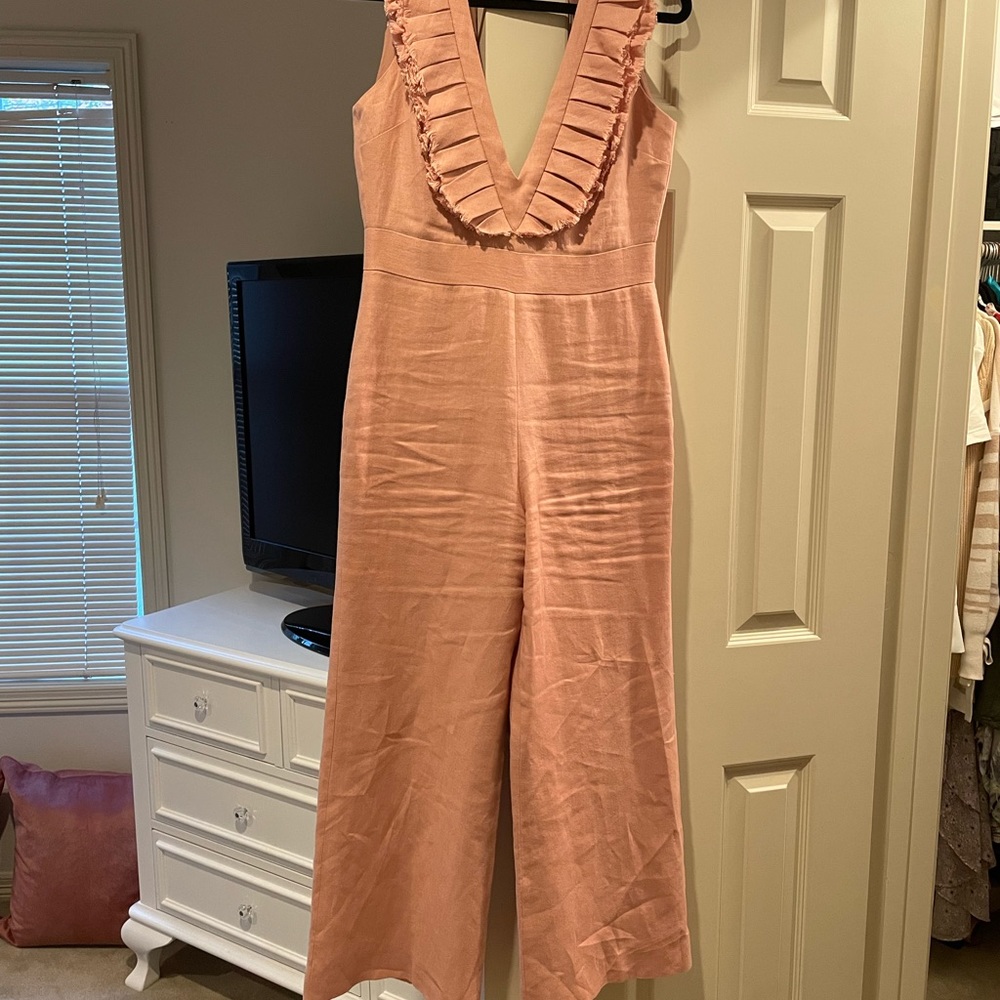 Alexis linen pink jumpsuit
